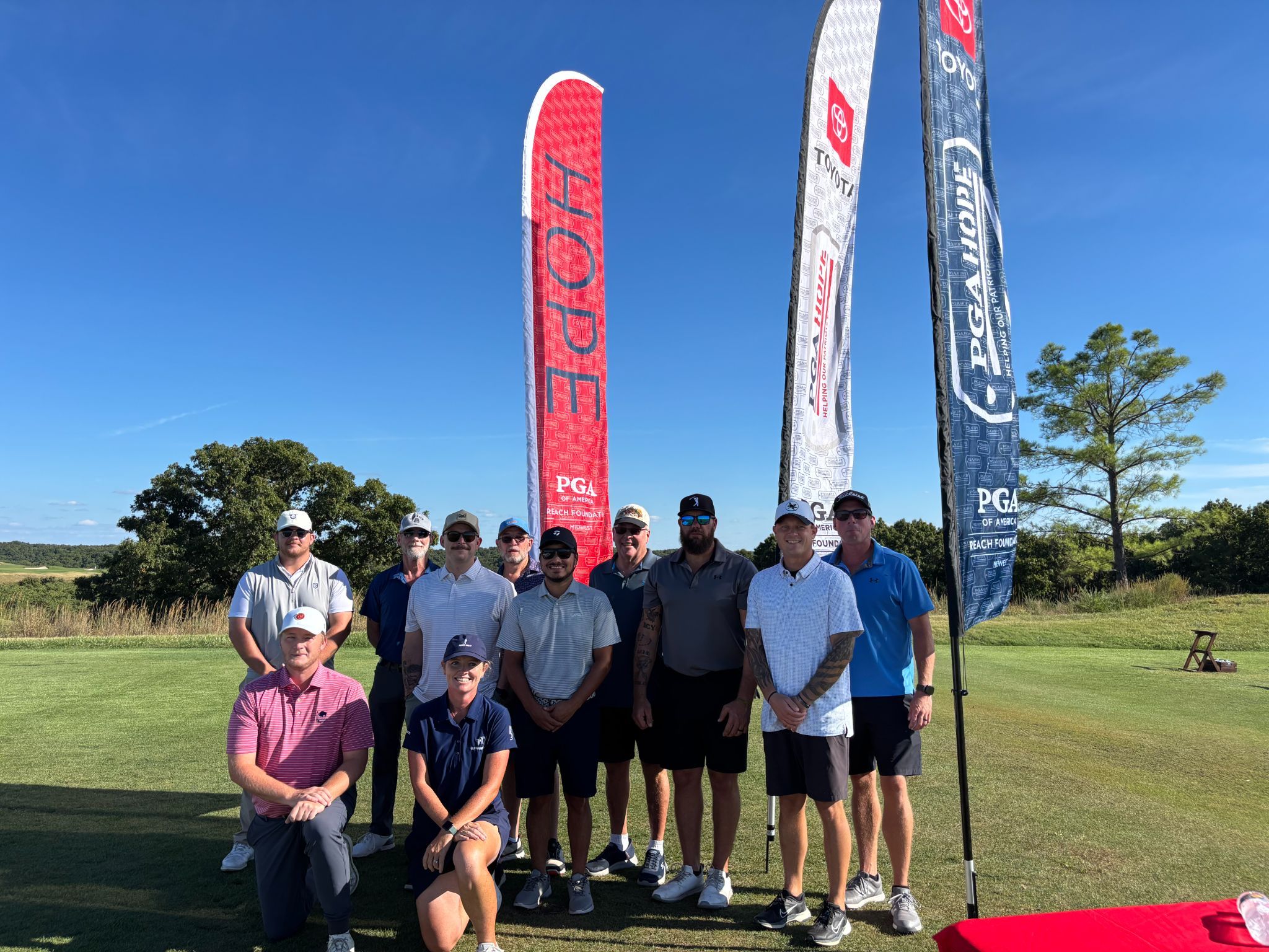 Military engagement event with golf community