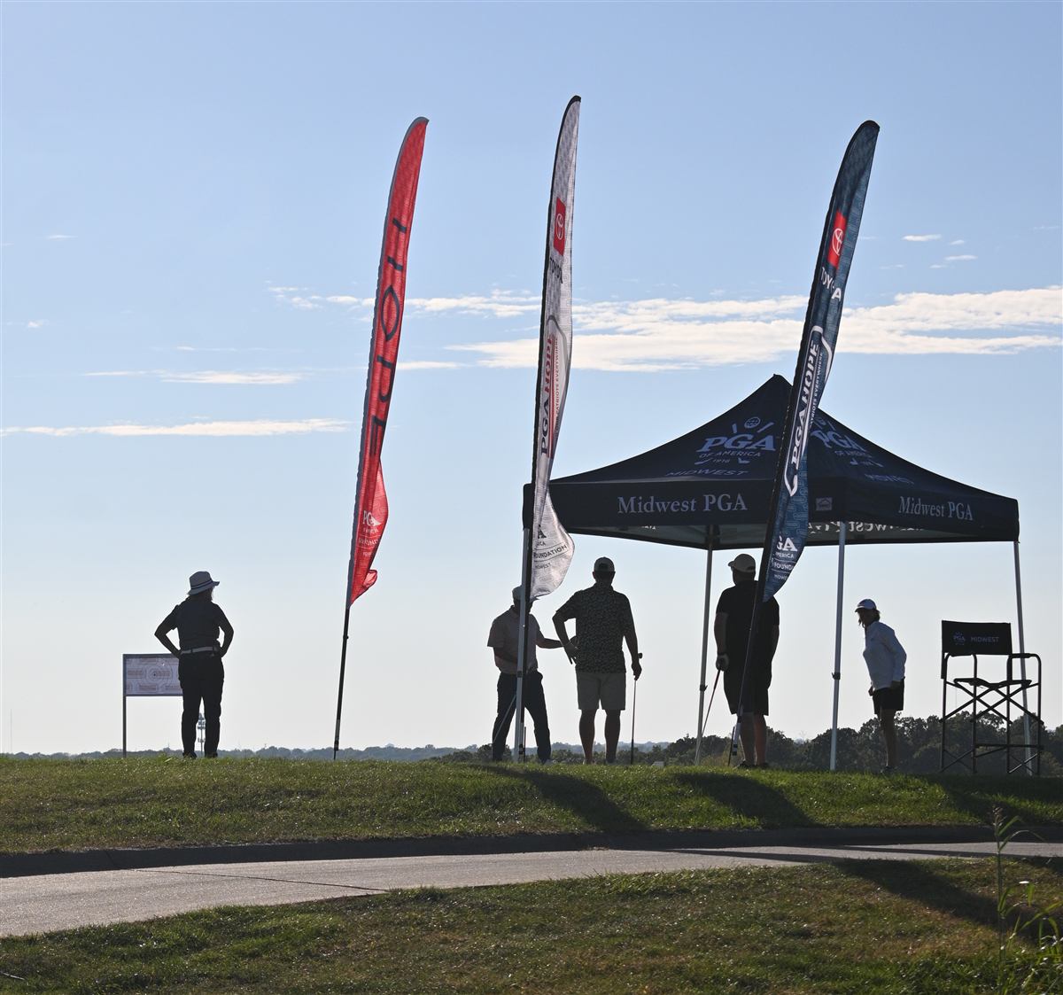 Youth golfers on the fairway